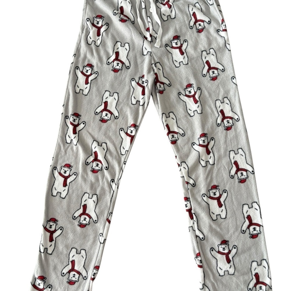 Kids Christmas Polar Bear Pajama Pants - Gray